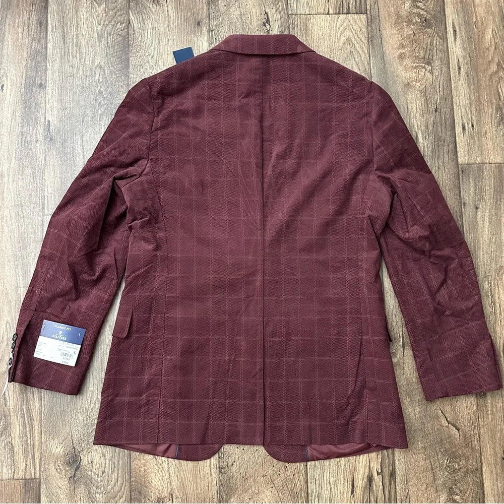 Stafford Sport Coat Classic Corduroy Sport Coat Blazer Men’s Sz 42 Reg Burgundy